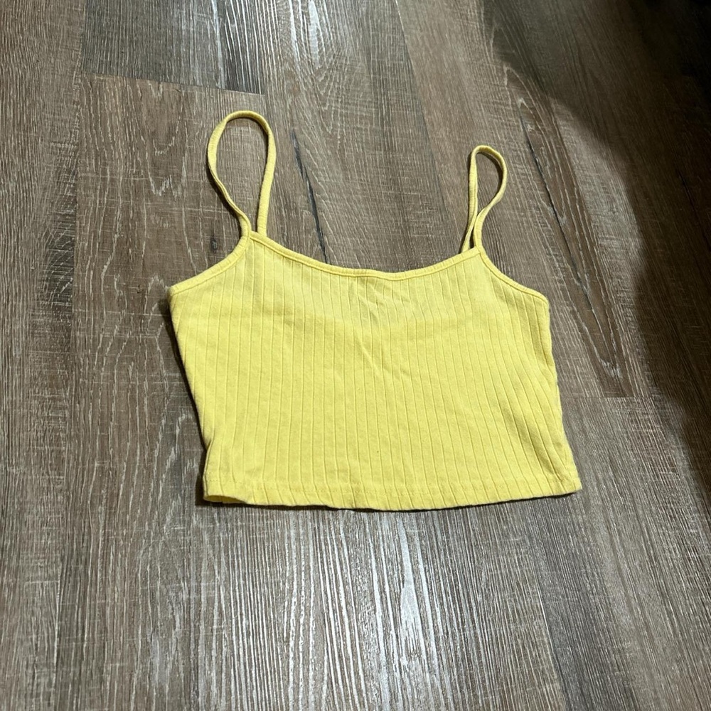 SHEIN Yellow Ribbed Camisole